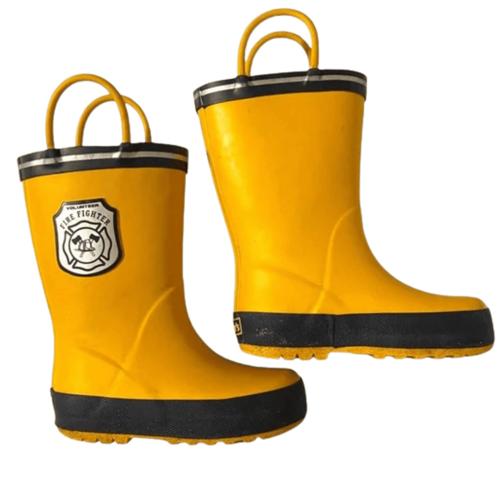 Carter's Yellow Fireman Rain Boots Toddler Size 6 Rubber Waterproof Kids - Picture 3 of 8